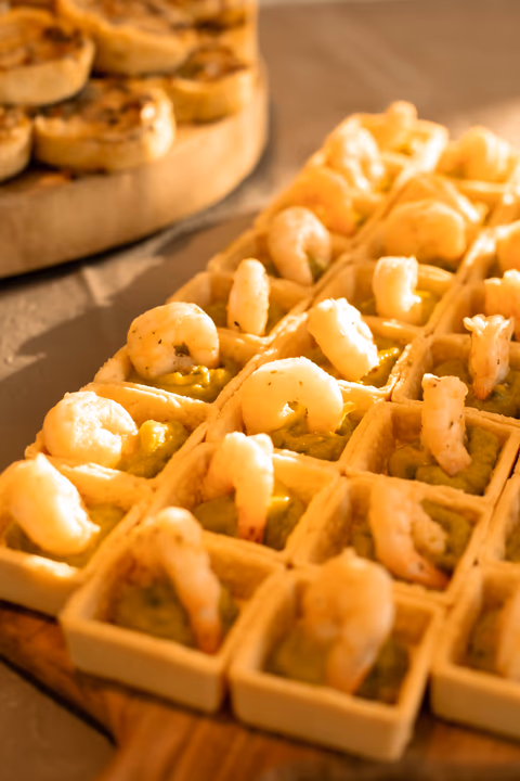 avocado shrimp tartlet catering 2